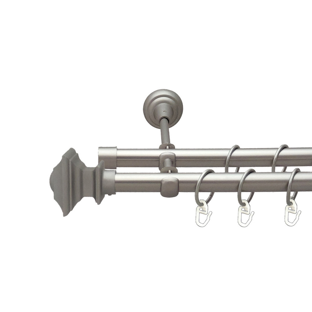 Карниз Orvit Борджеза металевий дворядний відкритий Сатин 19\19 мм 240 см (6308080) Львів - фото 1