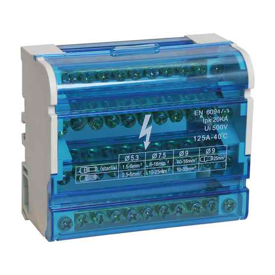 Шина нулевая в корпусе (кросс-модуль) 4х11, 125A Днепр