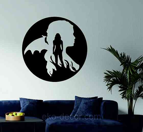 Декоративное настенное Панно «Ангел и Демон», Декор на стену 90*90 см, Черный Киев