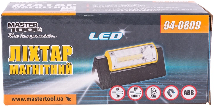 Ліхтар магнітний з регулюванням нахилу бічного світла LED 4xAAA Харків - фото 3