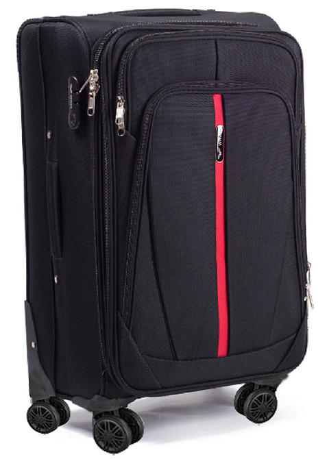 Чемодан тканевый WINGS 1706 большой 75 см черный 4 колеса Киев - изображение 1