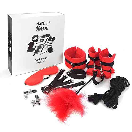 BDSM-набір Art of Sex – Soft Touch BDSM Set, червоний, 9 предметів Sex Aura Київ