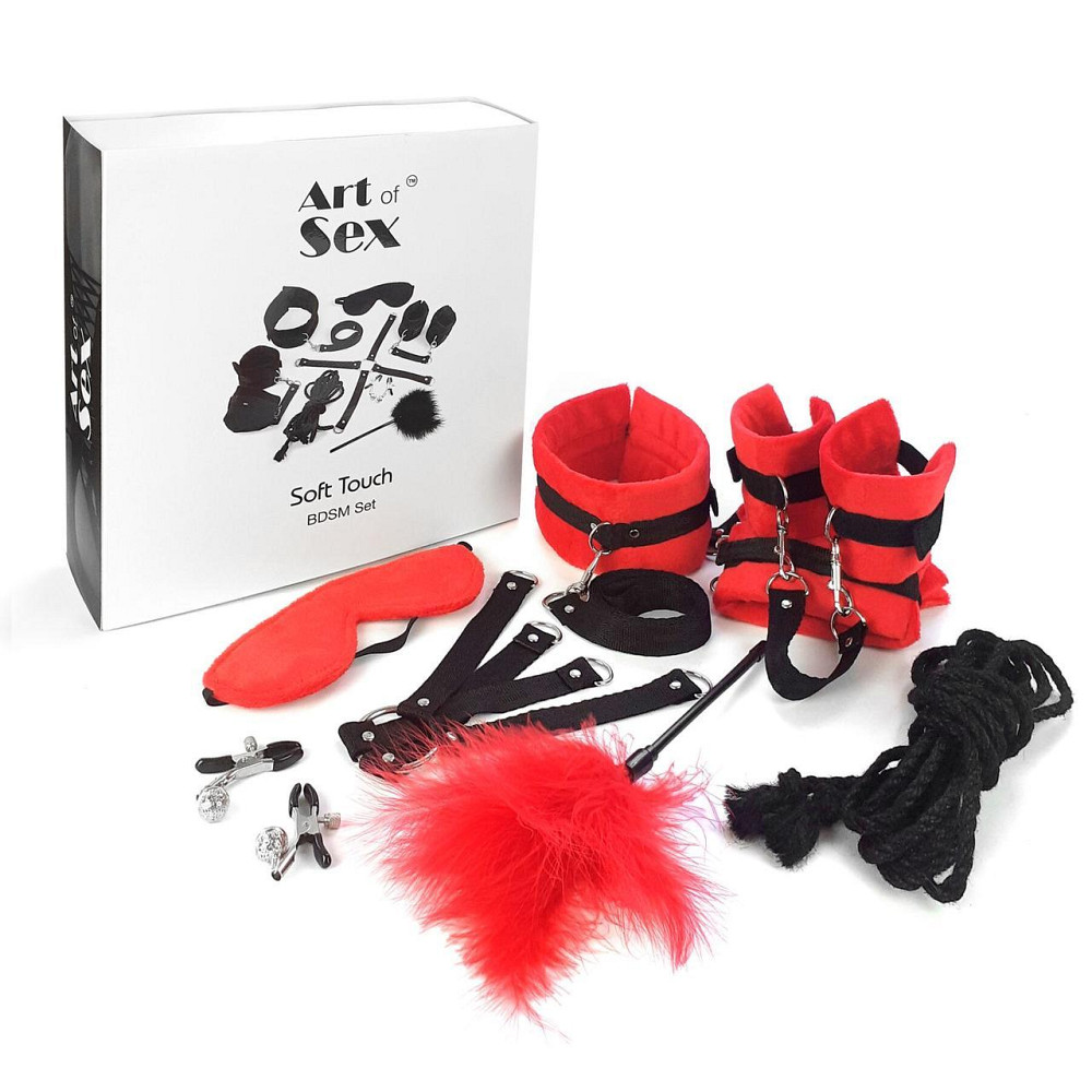 BDSM-набір Art of Sex – Soft Touch BDSM Set, червоний, 9 предметів Sex Aura Київ - фото 1