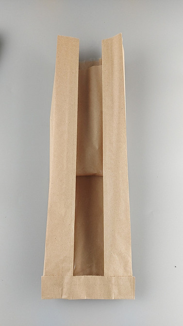 Пакет паперовий вікном 12*43 див. коричневий 1000 шт. Харків - фото 2