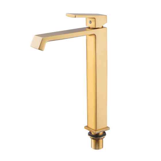 Смеситель для умывальника Haiba GAUDI 001 (HIGH) в цвете Brushed Gold (HB9597) Харьков