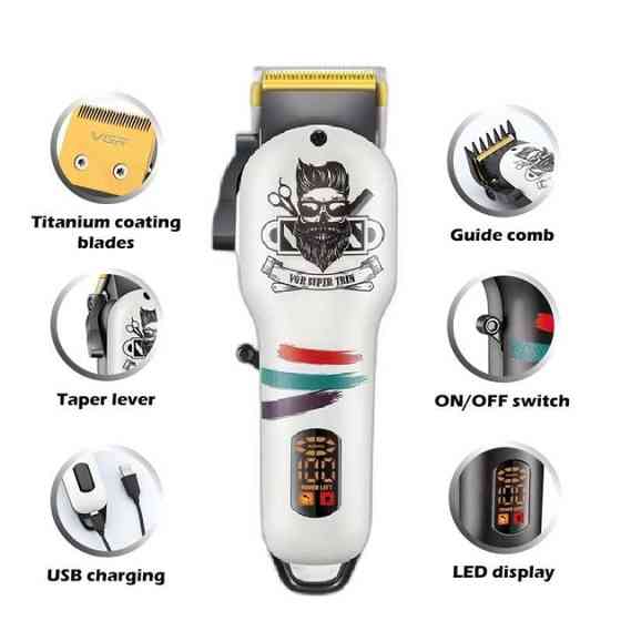 Малошумна машинка для стрижки волосся VGR V-699, Машинка для стрижки волосся з мотором FG-56 Київ