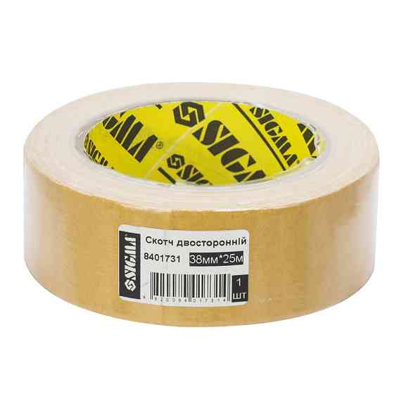 Sigma Скотч 2-х сторонний на полипропиленовой основе 38мм×25м SIGMA (8401731) Киев