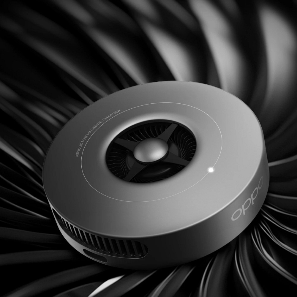 Бездротова магнітна зарядка OnePlus / OPPO AirVOOC 50W для смартфонів із підтримкою бездротової зарядки (сіра) Миколаїв - фото 1