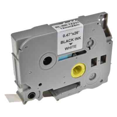 Лента для принтера этикеток UKRMARK RL-B-S-T231P-BK/WT, аналог TZES231. Сверхклейкая. 12 мм х 8 (900232) Винница