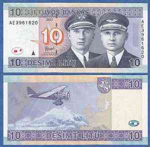 Литва / Lithuania 10 litu 2007 Pick 68 UNC Полтава