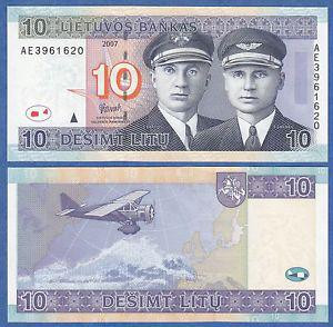 Литва / Lithuania 10 litu 2007 Pick 68 UNC Полтава - фото 1