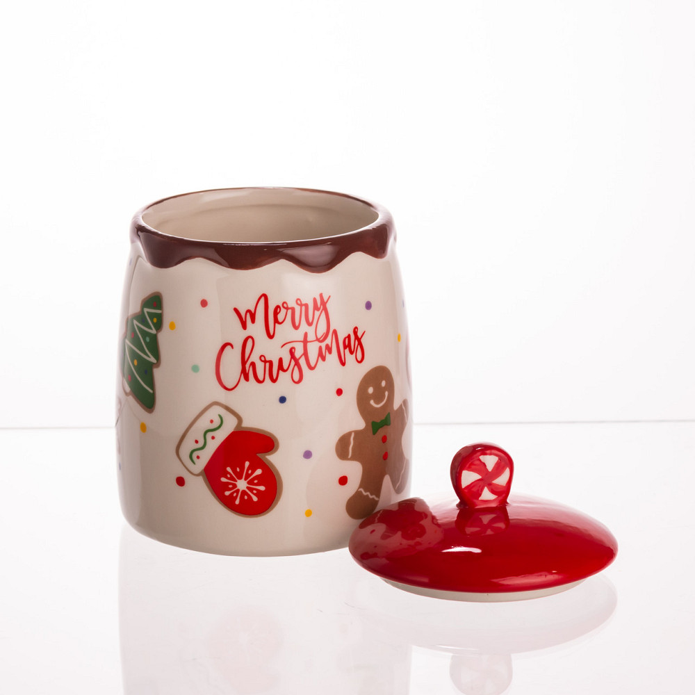 Yiwu Банка для сипучих продуктів з кришкою з порцеляни 9×13 (см) Merry Christmas CR-1-42 Коломия - фото 2