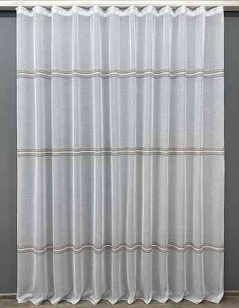 Тюль VR-Textil 1429т Мережка Льон Білий з коричневим 350х270 см (42-0930) Київ