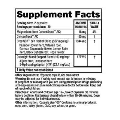 Трави Ridgecrest Herbals Природний Комплекс для Здорового Сну, DreamOn Zen, RidgeCres (RCH162) Вінниця
