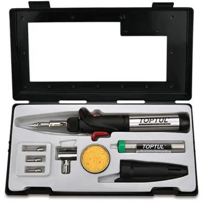 Газовый паяльник Toptul 150W с комплектом насадок 8шт. (EGAE0801) Винница - изображение 1