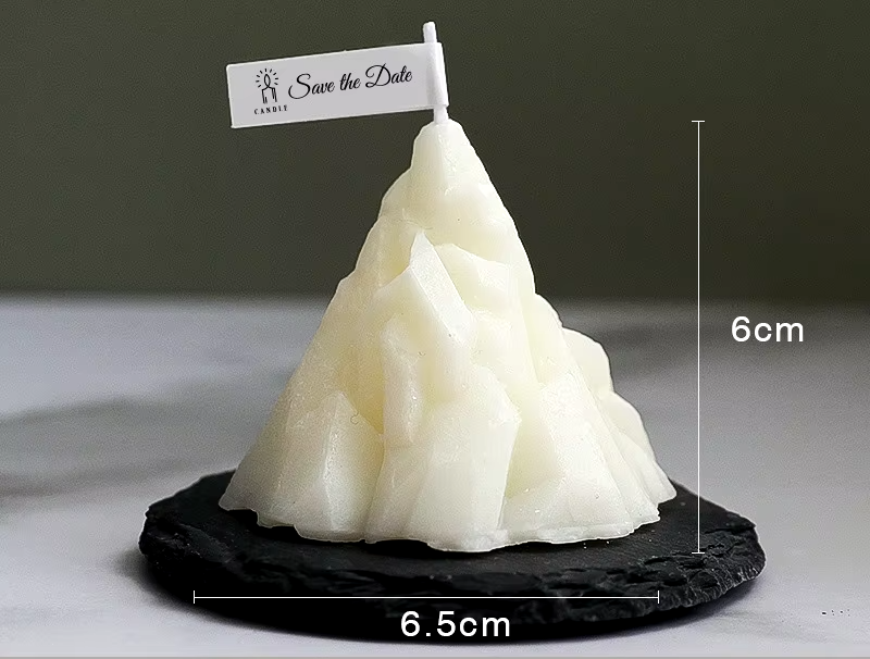 Свеча конусная в форме горы, ручной работы, в белом цвете Каменец-Подольский - изображение 2