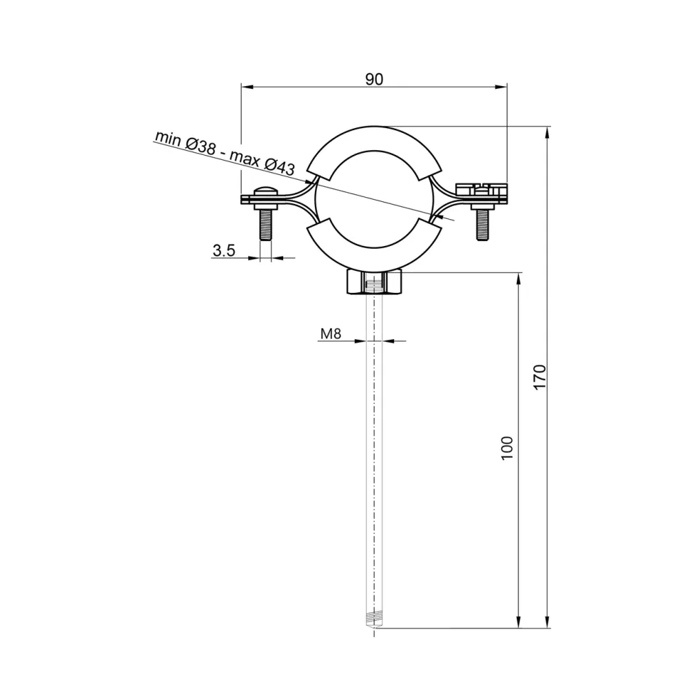 Хомут Thermo Alliance Forte 1 1/4" (D38-43 мм) SF10032 Київ - фото 8