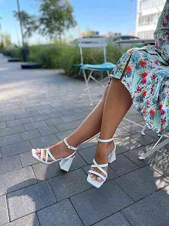 LIRIO Босоніжки жіночі білі LIRIO L0282/8073-68 літні шкіряні на підборах / Стильні босоніжки р Коломыя