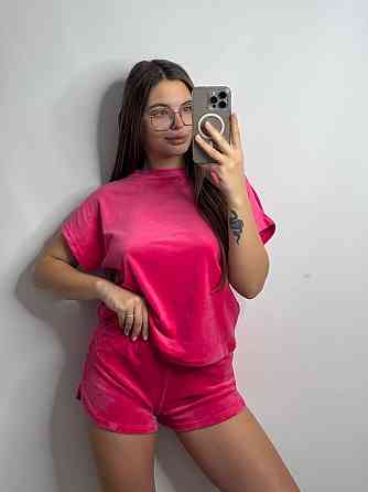 Пижама женская футболка + шорты из плюшевого велюра Молочный XXL Харьков