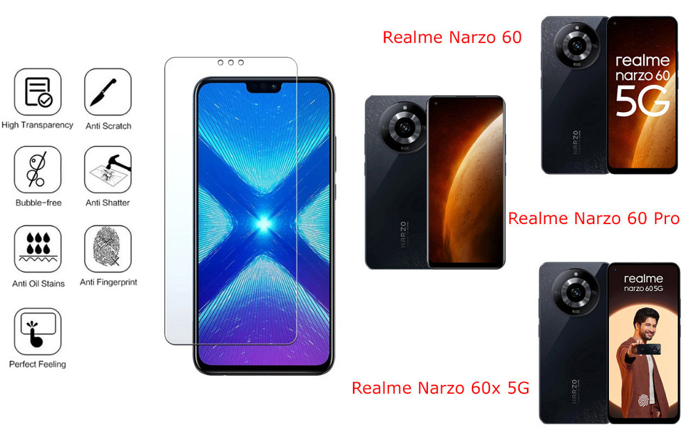 Защитное стекло NeoGlass для Realme Narzo 60, Narzo 60 Pro, Narzo 60x 5G – ультрапрозрачное и устойчивое Киев - изображение 4