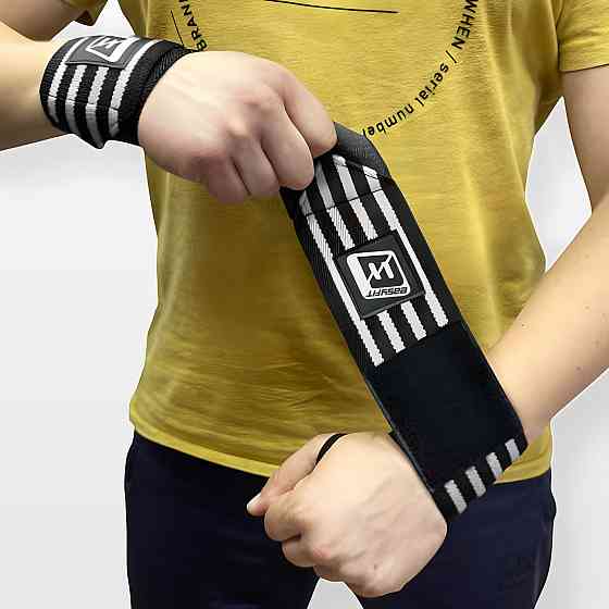 Кистьові бинти EasyFit 50х8 см фіксатор на зап'ястя (чорно-білі) Коломия