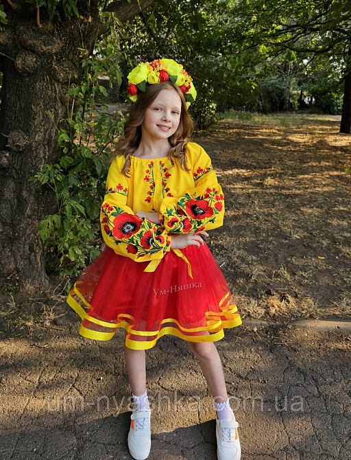 Костюм вишиванка жовта з маками для дівчинки Кривий Ріг - фото 3