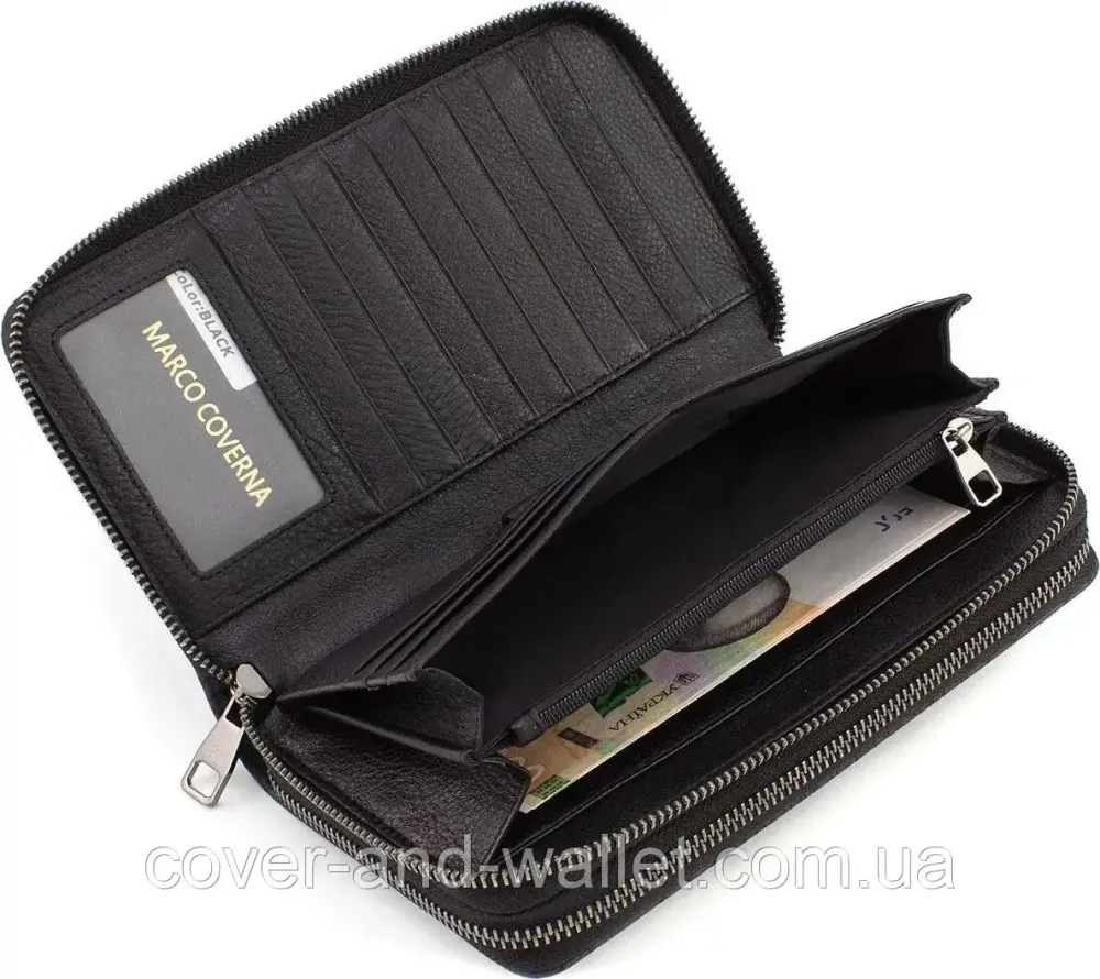 Стильний чоловічий шкіряний клатч на дві блискавки з фактурою під рептилію Marco Coverna 5902C Київ - фото 9