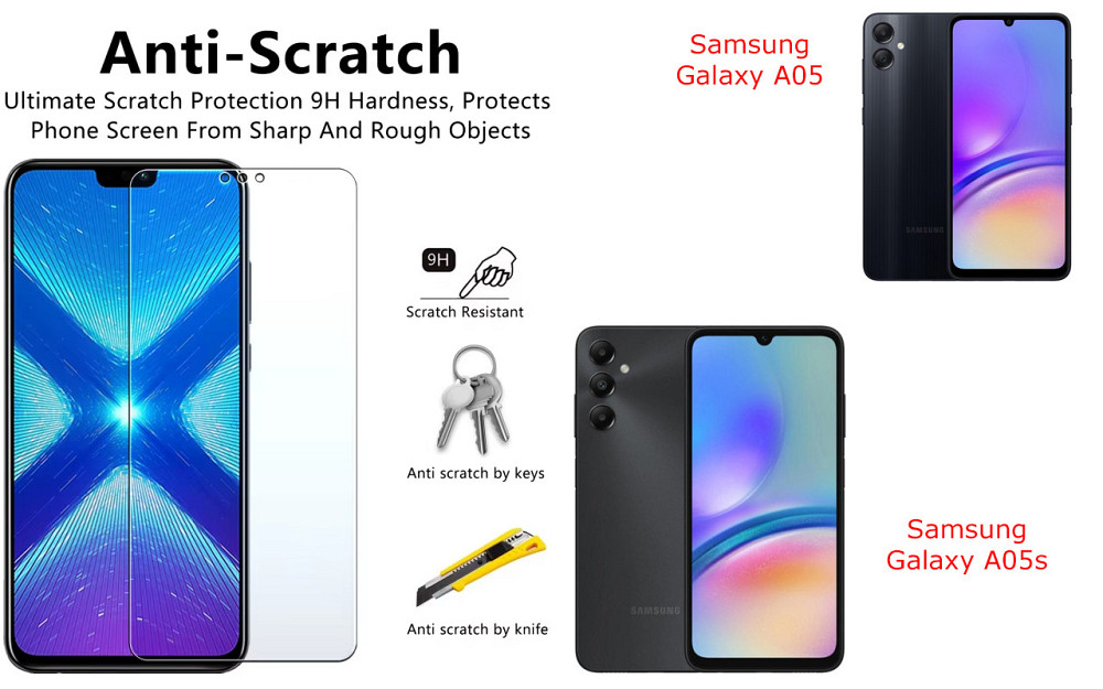 Защитное стекло NeoGlass для Samsung Galaxy A05, Galaxy A05s – ультрапрозрачное и устойчивое Киев - изображение 1