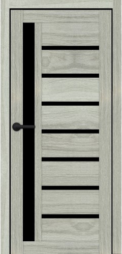 Двері міжкімнатні Порталіно PL-01 месина срібна чорне скло Київ - фото 1