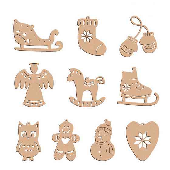 Набір ялинкових прикрас "Зимові атрибути" FDZ-533, 10 шт Вінниця