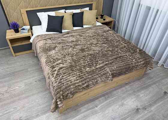 Плед-покривало смужка Шарпей 210х220 см (+-10см) Мокко (87-202) Київ