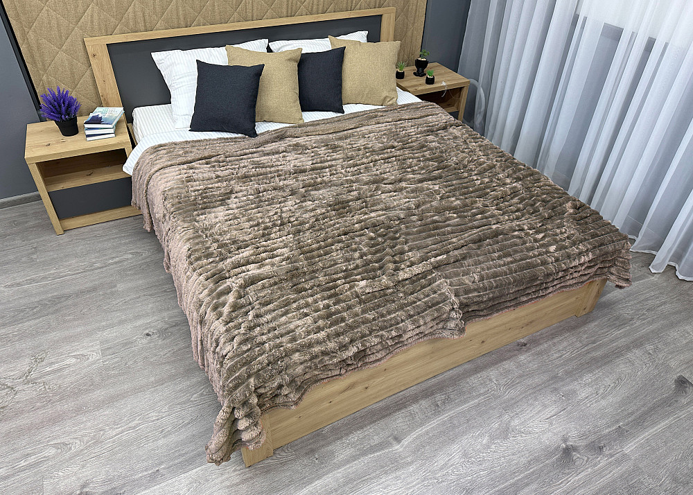 Плед-покривало смужка Шарпей 210х220 см (+-10см) Мокко (87-202) Київ - фото 3