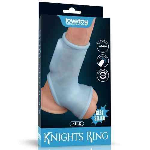 Насадка на член - Vibrating Silk Knights Ring With Scrotum Sleeve Blue Sex Aura Киев
