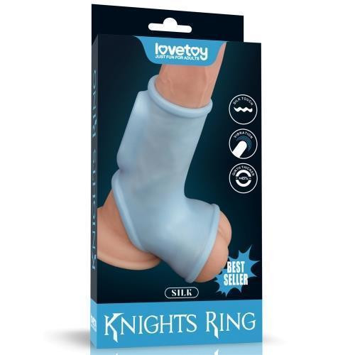 Насадка на член - Vibrating Silk Knights Ring With Scrotum Sleeve Blue Sex Aura Киев - изображение 1
