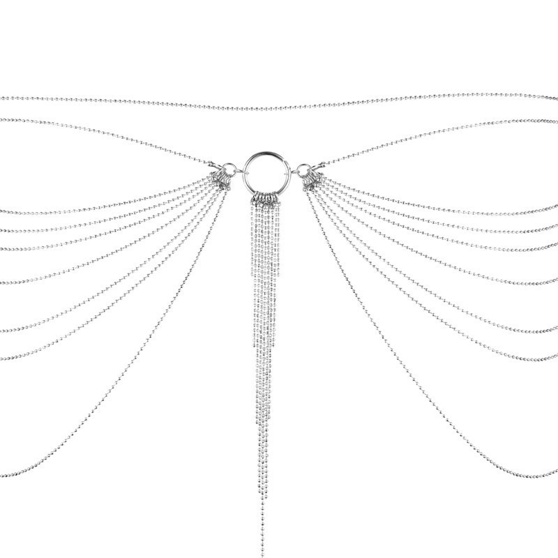 Ланцюжок трусики або погруддя Bijoux Indiscrets Magnifique Waist Chain - silver, прикраса на тіло Sex Aura Київ - фото 3