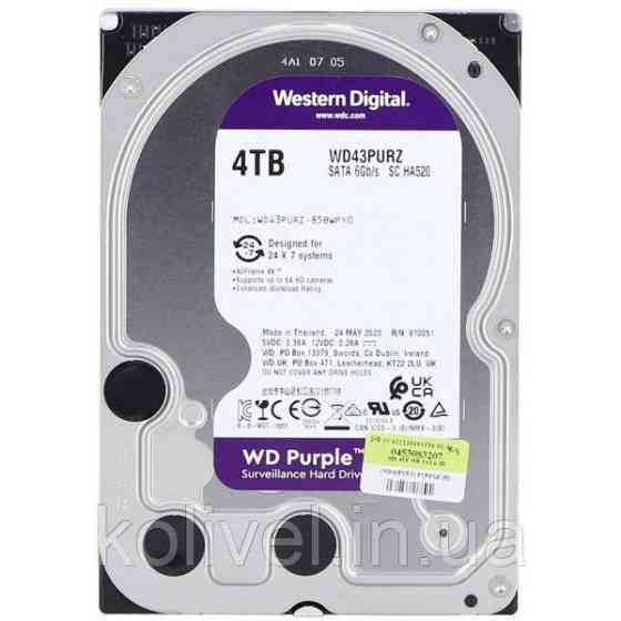 HDD 4TB, 5400rpm, WD Purple, 256M, SATA III (WD43PURZ) (WD43PURZ) Киев