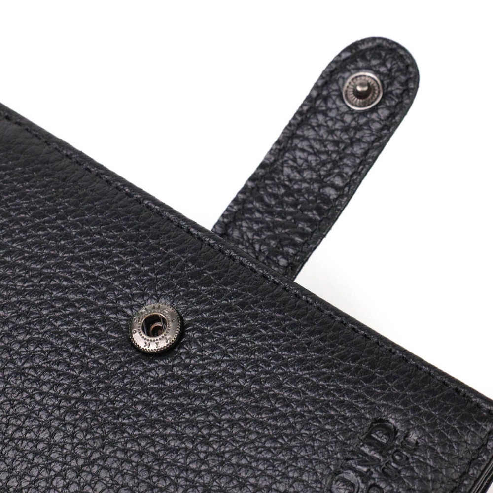 Портмоне для чоловіків з натуральної зернистої шкіри Чорний (BOND) Київ - фото 9