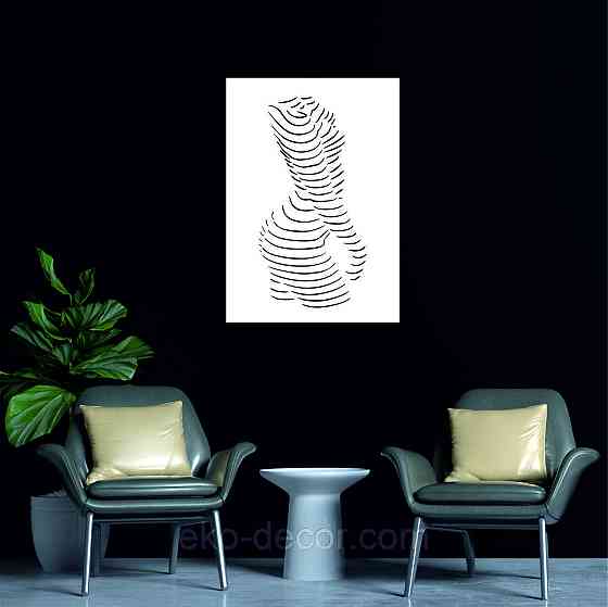 Декоративное настенное Панно «Силуэт женщины», Декор на стену 110*77 см, Белый Киев