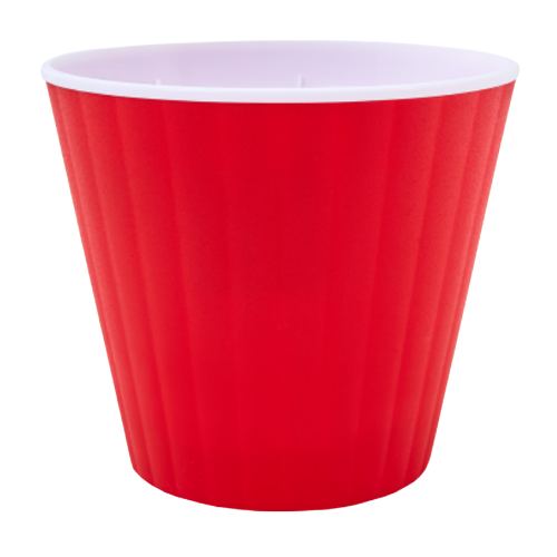 Вазон Ібіс з подвійним дном 13*11,2см червоний оксамит/білий Алеана Житомир