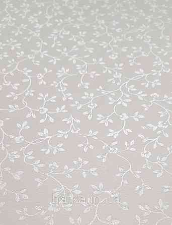Шпалери флізелінові еко Rasch Sophia 0.53х10 прованс рослинний принт квіти листя маленькі срібло на білому Київ