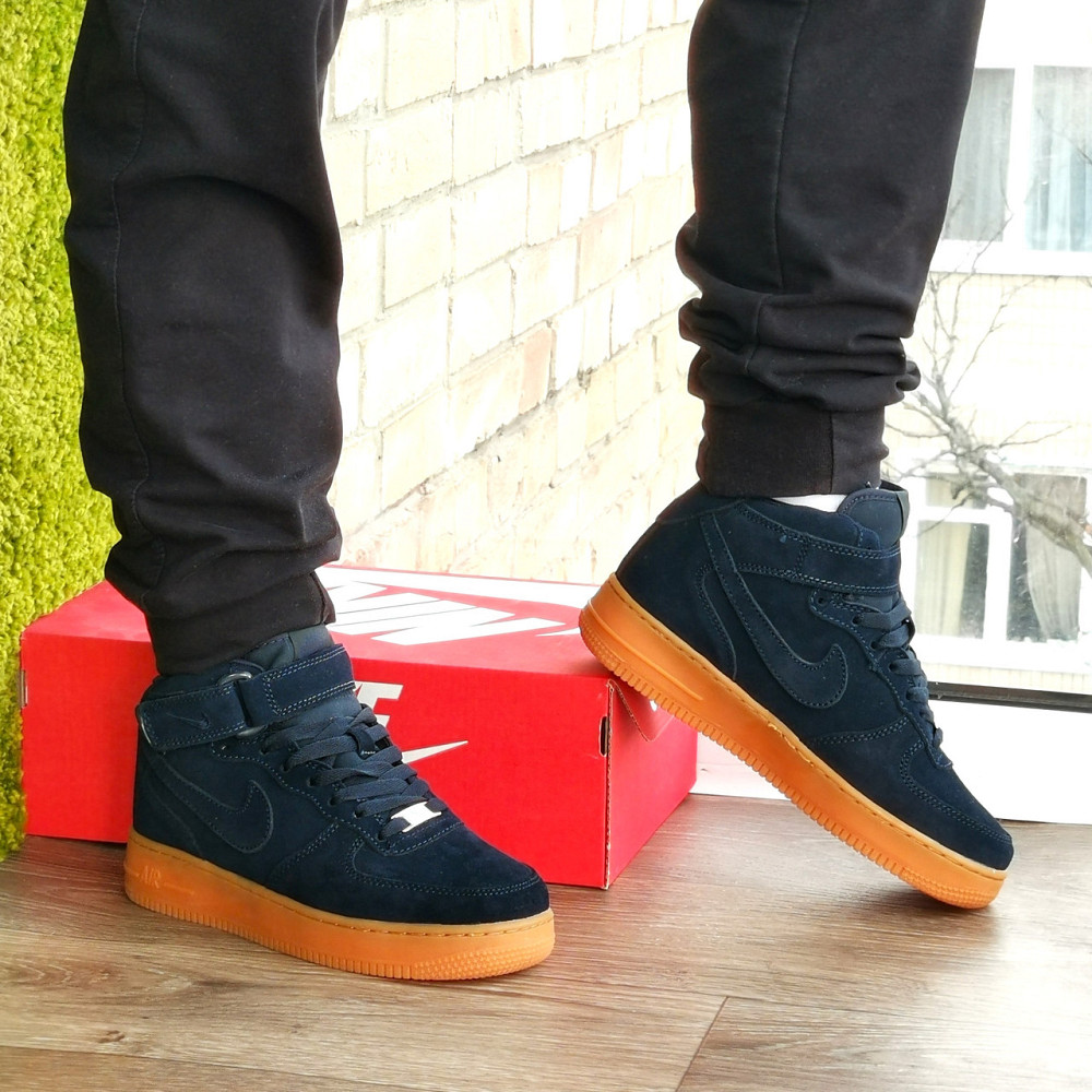 Кросівки Nike Force Високі Сині жіночі Форси Замшеві Найк (розміри: 37,38,39,40,41) Дніпро - фото 9