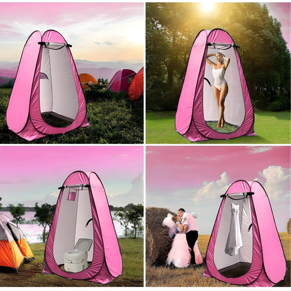 Душ туристичний портативний 3в1 з наметом: акумуляторний кемпінговий мобільний душ + відро для кемпінгу і походів, рожевий Кам'янець-Подільський - фото 10