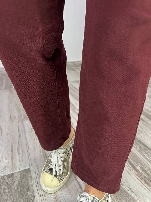 Джинси жіночі A-N 25072 MOM банани талія на резинці з ременем стрейчеві оверсайз бордовий, бордовий, Одеса - фото 10