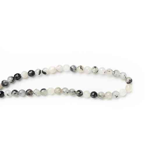 Рутиловий кварц натуральний камінь для браслетів та підвісок намистини для рукоділля на нитці 39-41 см діаметр 8 мм Кам'янець-Подільський