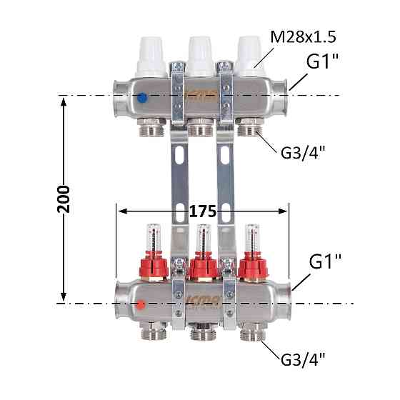 Коллектор с расходомерами (нерж.) 1