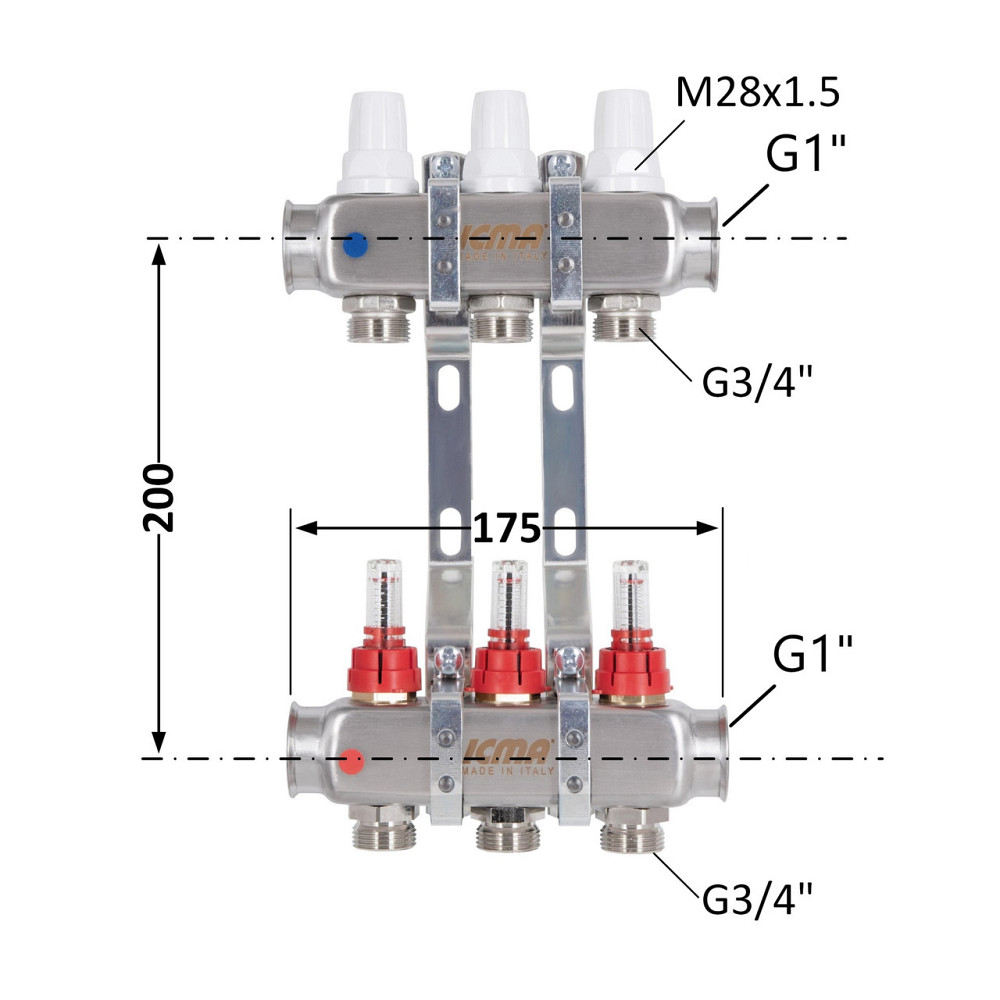 Коллектор с расходомерами (нерж.) 1