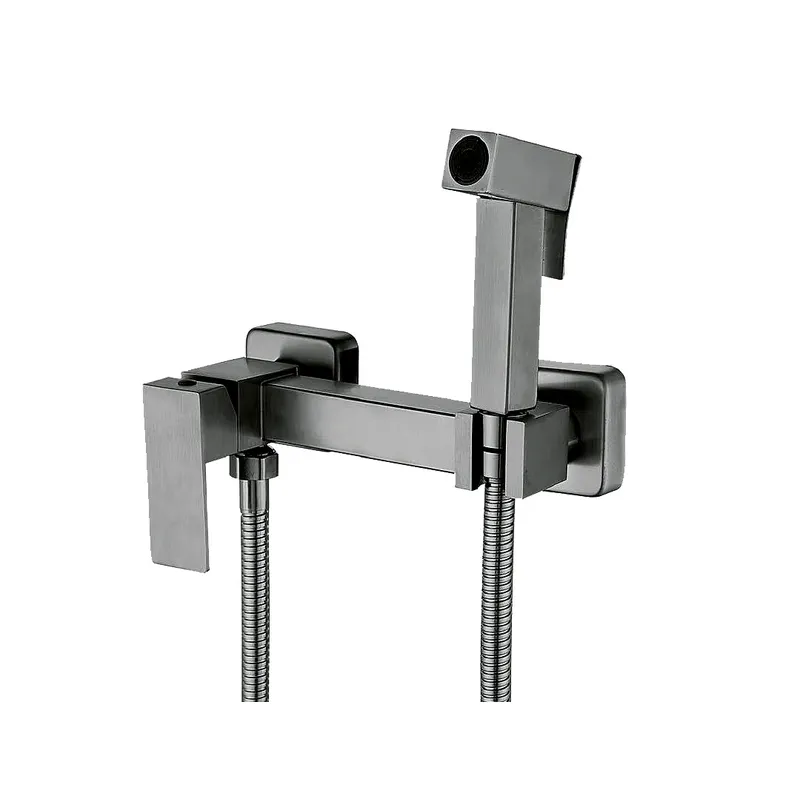 Змішувач настінний з гігієнічнічним душем Mixxus KUB-222 GRAPHITE з нерж.стали SUS304 (MI6846) Київ - фото 1