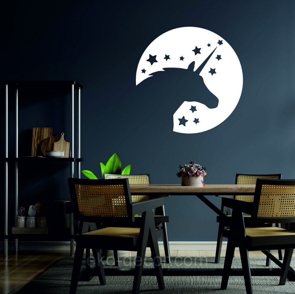 Декоративне настінне Панно «Єдиноріг», Декор на стіну 70*70 см, Білий Київ - фото 3