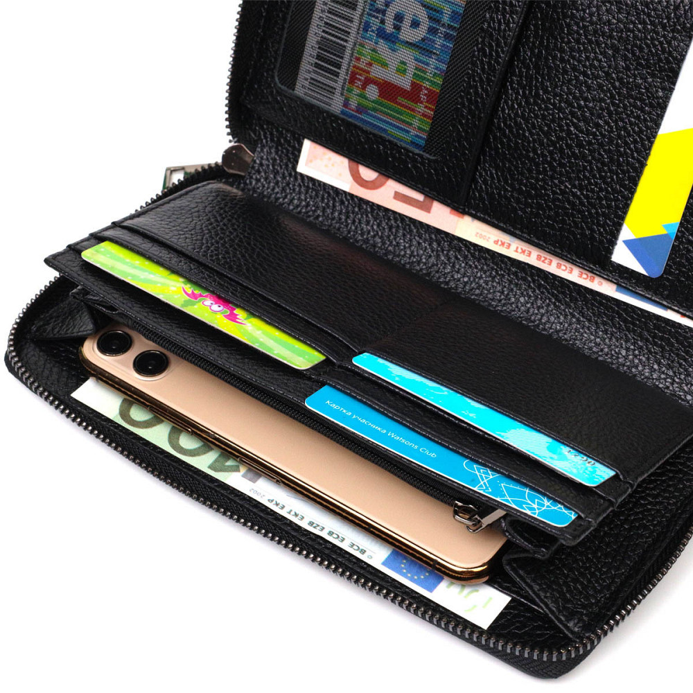 Добротний чоловічий клатч з одним відділенням з натуральної шкіри з тисненням під крокодила Чорний (BOND) Київ - фото 1