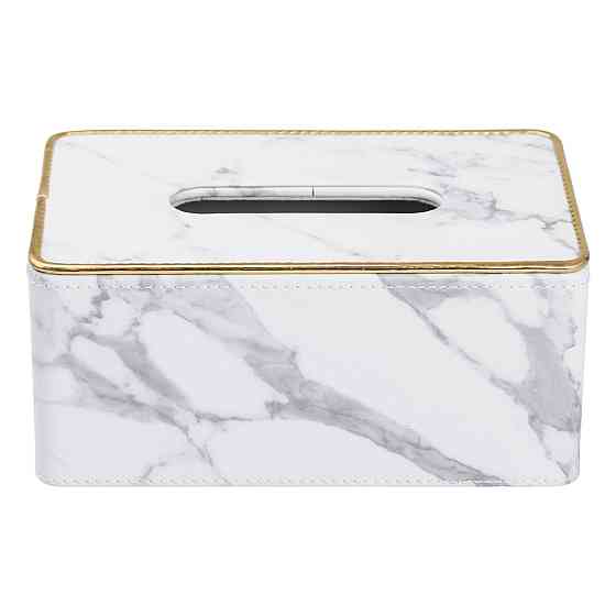 Серветниця з еко шкіри 21.5х13х9 см для кафе і ресторанів Білий мармур HP-3-202 Коломия